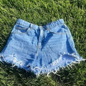 Denim Frayed Hem Women's Shorts